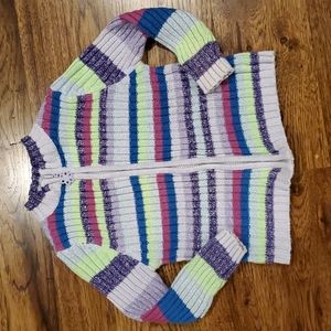 Girls Arizona multicolor striped full zip sweater size 4T